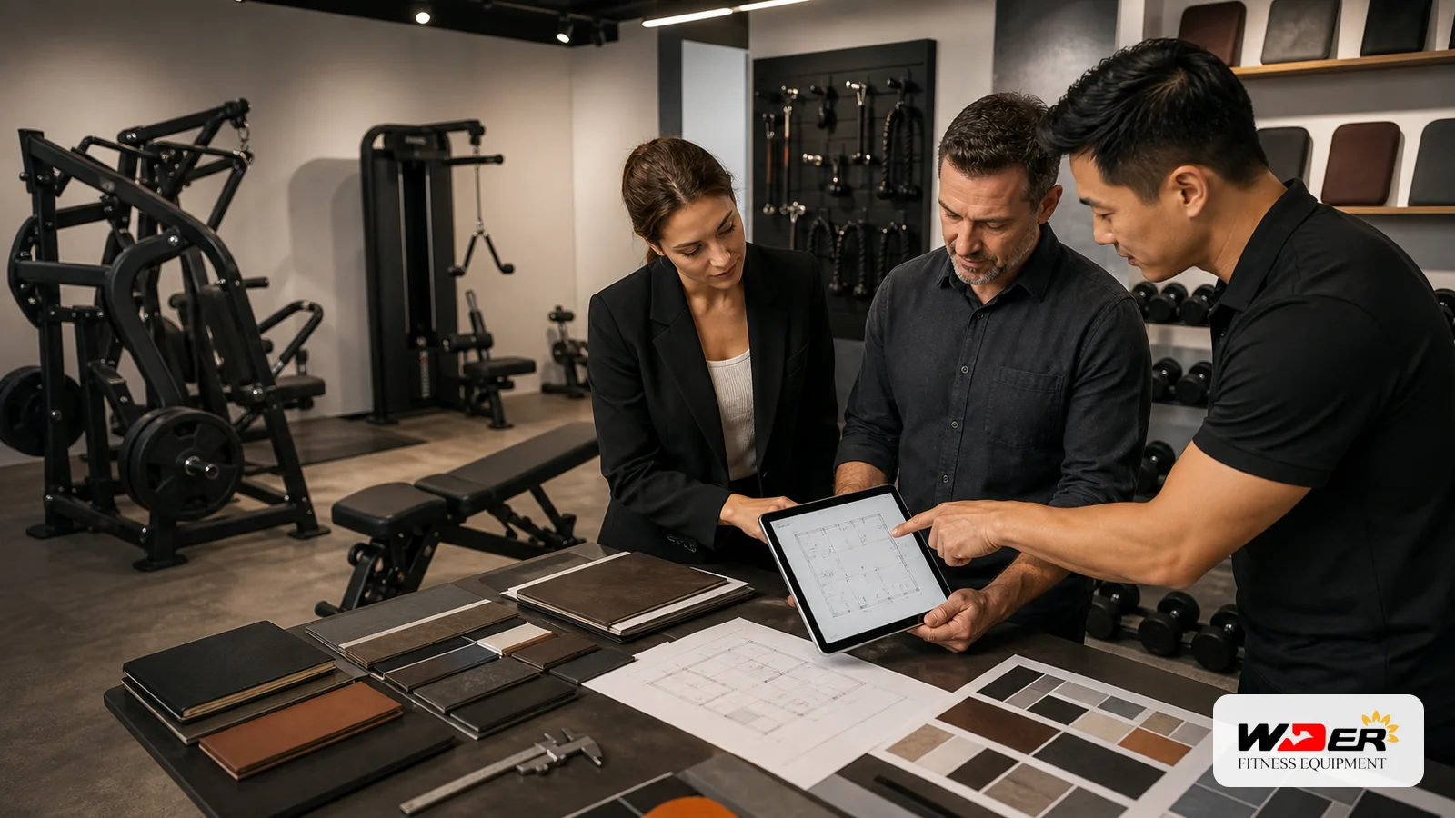 Distributor showroom sample line planning with WDER logo - AR